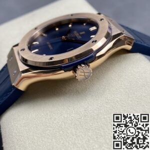 HB Factory Fake Hublot Classic Fusion 511.OX.7180.LR 18K Gold Blue Dial Watch