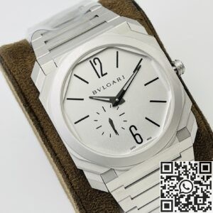 BV Factory Fake Bvlgari Octo Finissimo 103011 Silver White Dial