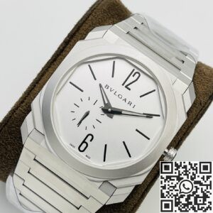 BV Factory Fake Bvlgari Octo Finissimo 103011 Silver White Dial