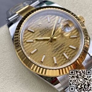Clean Factory New Rolex Datejust M126333-0021 gold dial Watch