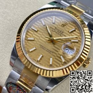 Clean Factory New Rolex Datejust M126333-0021 gold dial Watch