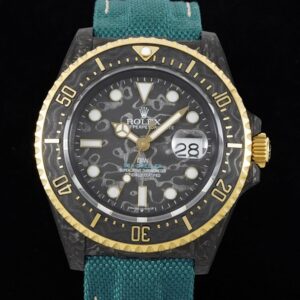 DIW Custom Rolex Sea-Dweller Carbon Fiber Case Gold Bezel