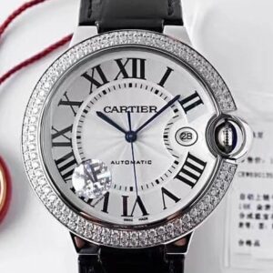 Cartier Ballon Bleu Diamond AF Factory Silver Dial Size 42mm