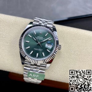 Replica Rolexes ARF Factory Datejust M126334-0028 Mint Green