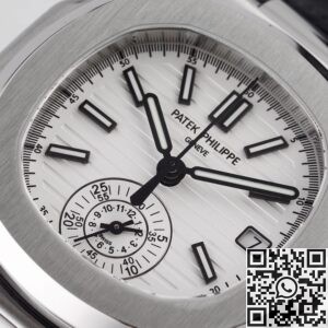 3K Factory Fake Patek Philippe Watches Nautilus 5980/1A-019 White Dial: V2 Version with True Small Seconds