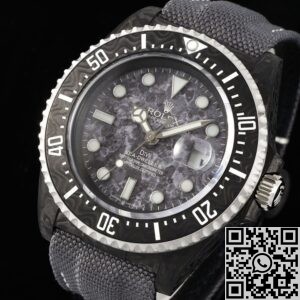 DIW Custom Relica Rolex Sea-Dweller Black Carbon Fiber Case – A Masterpiece of Innovation and Craftsmanship