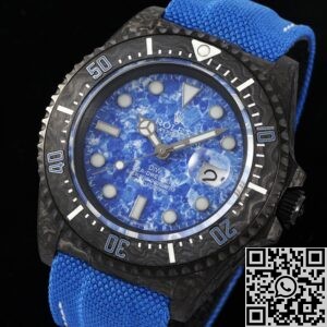 DIW Custom Fake Rolex Sea-Dweller Carbon Fiber Case Blue Dial – A Fusion of Modern Craftsmanship and Iconic Design