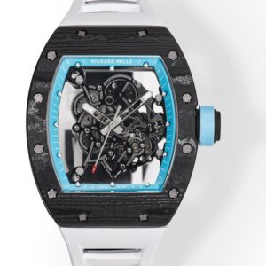 RM Factory Replicas Richard Mille RM055: The Stunning Blue Bezel Carbon Fiber Case