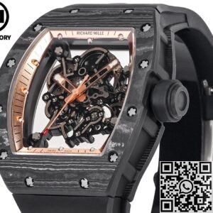 RM Factory Fake Richard Mille RM055: The Exquisite Gold Bezel Carbon Fiber Case