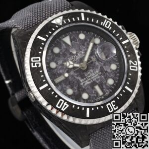 DIW Custom Relica Rolex Sea-Dweller Black Carbon Fiber Case – A Masterpiece of Innovation and Craftsmanship