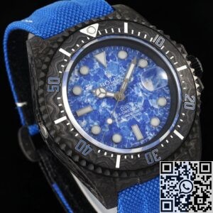 DIW Custom Fake Rolex Sea-Dweller Carbon Fiber Case Blue Dial – A Fusion of Modern Craftsmanship and Iconic Design