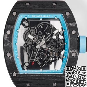 RM Factory Replicas Richard Mille RM055: The Stunning Blue Bezel Carbon Fiber Case