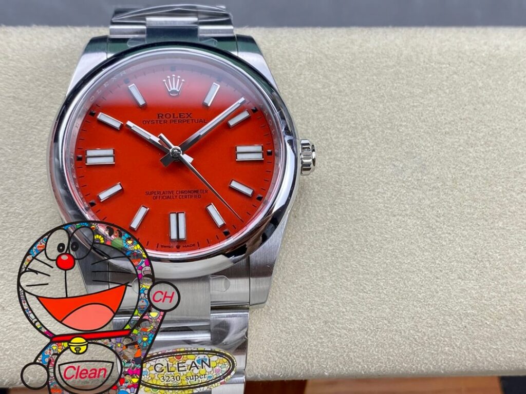 Oyster Perpetual Clean Rolex M124300-0007 Red Dial Restoration