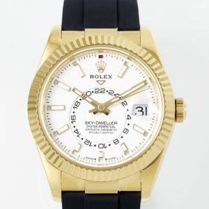 ZF Factory Imitation Rolex Sky-Dweller M336238-0003 Gold Watch Case White Dial
