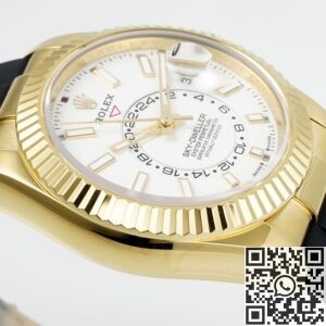 ZF Factory Imitation Rolex Sky-Dweller M336238-0003 Gold Watch Case White Dial
