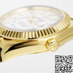 ZF Factory Imitation Rolex Sky-Dweller M336238-0003 Gold Watch Case White Dial