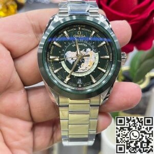 VS Factory Fake Omega Seamaster 220.30.43.22.10.001 Dark Green Dial vs. Universal Time /8903 Dark Green