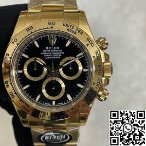 BT Factory Rolex Daytona Imitation M126508-0004 Gold Watchband Black Panda Dial