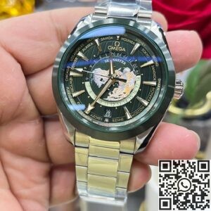 VS Factory Fake Omega Seamaster 220.30.43.22.10.001 Dark Green Dial vs. Universal Time /8903 Dark Green