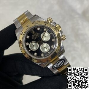 BT Factory Fake Rolex Daytona M126503-0002 - Diamond Scale Black Panda Dial