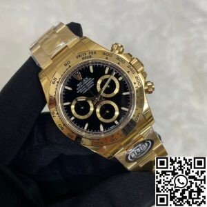 BT Factory Rolex Daytona Imitation M126508-0004 Gold Watchband Black Panda Dial