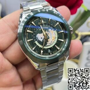 VS Factory Fake Omega Seamaster 220.30.43.22.10.001 Dark Green Dial vs. Universal Time /8903 Dark Green