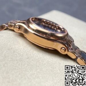 YF Factory Fake Chopard Watch HAPPY SPORT 278608-6013 Rose Gold Steel Strip Blue Dial