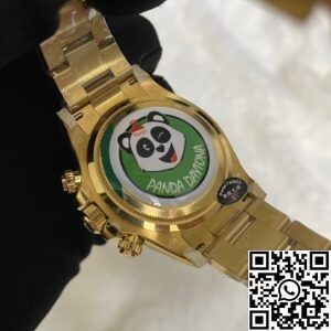 BT Factory Rolex Daytona Imitation M126508-0004 Gold Watchband Black Panda Dial