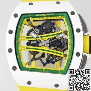 ZF Factory Replicas Richard Mille RM061 White Ceramics with Yellow Strap: A Bold Statement of Luxury and Innovation