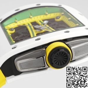 ZF Factory Replicas Richard Mille RM061 White Ceramics with Yellow Strap: A Bold Statement of Luxury and Innovation