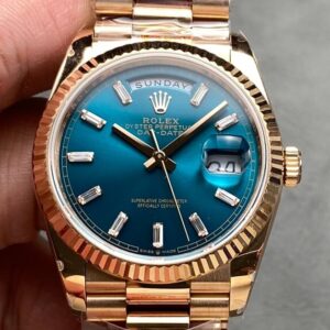 Q Factory Replica Rolex Day-Date M128235-0085: 36mm Peacock Green Dial – A Masterpiece of Luxury