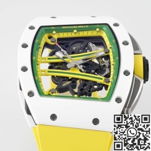 ZF Factory Replicas Richard Mille RM061 White Ceramics with Yellow Strap: A Bold Statement of Luxury and Innovation