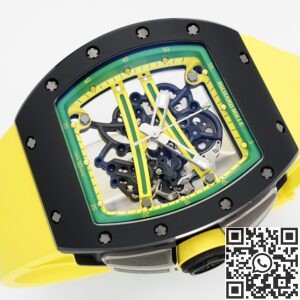 ZF Factory Richard Mille RM061 Black Ceramics Yellow Strap