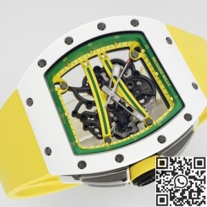 ZF Factory Replicas Richard Mille RM061 White Ceramics with Yellow Strap: A Bold Statement of Luxury and Innovation