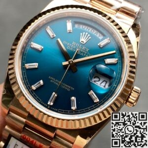 Q Factory Replica Rolex Day-Date M128235-0085: 36mm Peacock Green Dial – A Masterpiece of Luxury