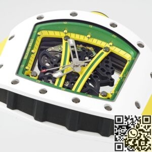 ZF Factory Replicas Richard Mille RM061 White Ceramics with Yellow Strap: A Bold Statement of Luxury and Innovation