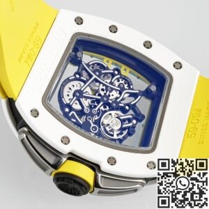 ZF Factory Replicas Richard Mille RM061 White Ceramics with Yellow Strap: A Bold Statement of Luxury and Innovation