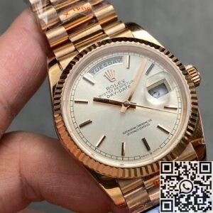 Q Factory Rolex Replica Watch Day-Date M128239 36mm Rose Gold Watch: Elegance and Luxury Redefined