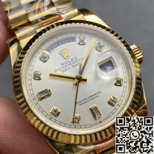 Q Factory Replica Rolex Watch Day-Date M128238 36mm Diamond Scale: The Pinnacle of Luxury