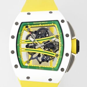 ZF Factory Replicas Richard Mille RM061 White Ceramics with Yellow Strap: A Bold Statement of Luxury and Innovation