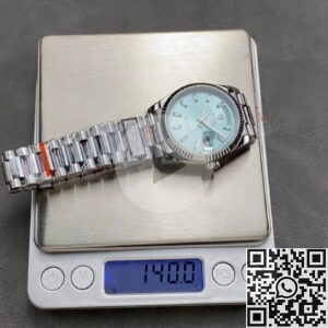 Q Factory Fake Rolex Day-Date Watch M128236-0009 Ice Blue Dial 36mm