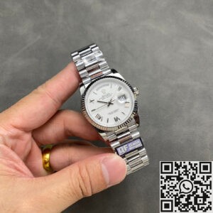 The Q Factory Rolex Day-Date Replica Watch M128236-0017: Classic Sophistication in White