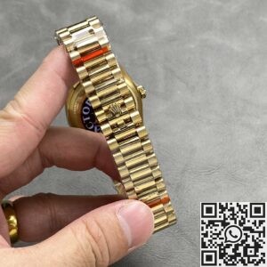 Q Factory Rolex Day-Date Replica M118238 36mm Black Dial Diamond Scale: Luxury Meets Bold Elegance