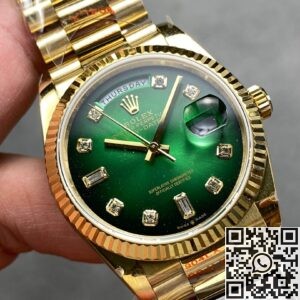 A Blend of Luxury and Innovation: Q Factory Replica Watch Rolex Day Date M128238 - 0069 Smoked Green Dial 36mm