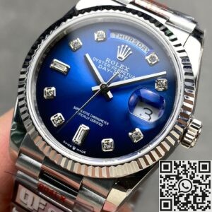 A Closer Look at the Q Factory Replica Rolex Day-Date Watch M128239-0023 Diamond Scale 36mm