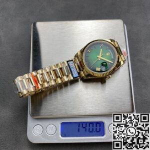 Exploring the Q Factory Fake Rolex Day-Date M128238-0118 Gold Watch 36mm