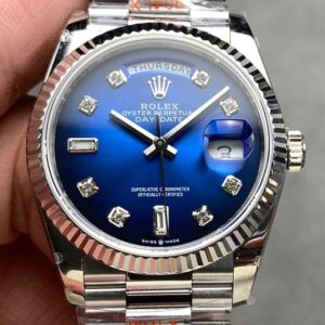 A Closer Look at the Q Factory Replica Rolex Day-Date Watch M128239-0023 Diamond Scale 36mm