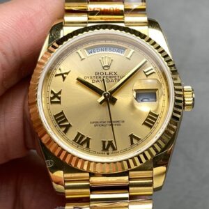 Q Factory Replica Watch Rolex Day-Date M118238 36mm Champagne Gold Dial: Pure Classic Elegance