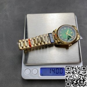 A Blend of Luxury and Innovation: Q Factory Replica Watch Rolex Day Date M128238 - 0069 Smoked Green Dial 36mm