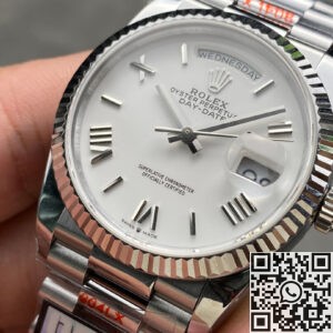 The Q Factory Rolex Day-Date Replica Watch M128236-0017: Classic Sophistication in White